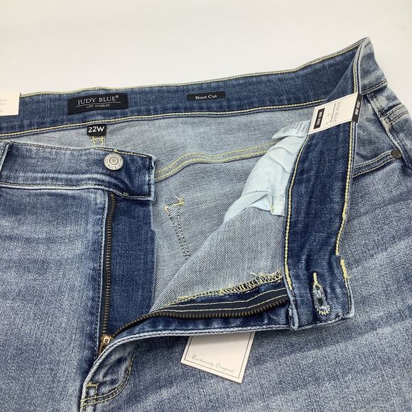 Judy Blue Womens Mid Rise Boot‎ Cut Denim Jeans Blue Size 22 NWT - Picture 9 of 13
